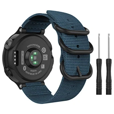 Afbeelding van MoKo Watch Band Compatible with Forerunner 235, Fine Woven Nylon Adjustable Replacement Strap fit 235/235 Lite / 220/230 620/630 735XT Blue