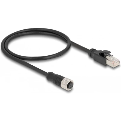 Afbeelding van Delock M12 Adapterkabel D kodiert 4 Pin Buchse zu RJ45 Stecker 50 cm
