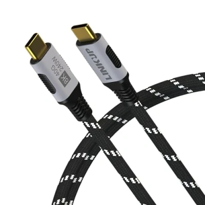 Afbeelding van LINKUP USB 4.0 240W 40Gbps Type C Thunderbolt 4 Kabel [1,8m] 8K@60hz Video Supersnel opladen van gegevens Duurzame mouwen Compatibel met iPhone 15 Pro/Max MacBook Pro/Air iPad Pro Galaxy S23