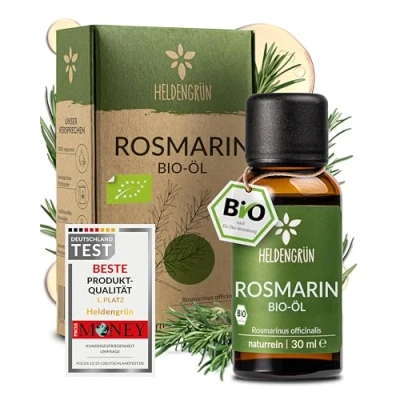Afbeelding van Heldengrün® biologische rozemarijnolie [HOOGDOSEERD] Gecertificeerd voedsel voor oraal gebruik uit Spanje Rosemary Oil