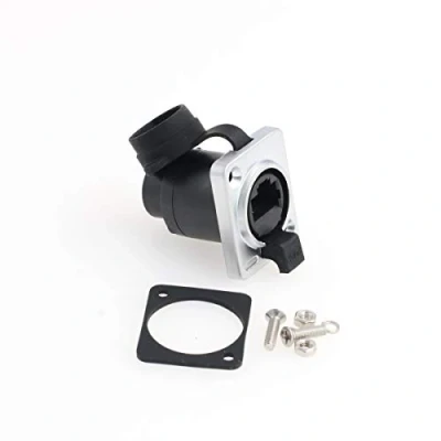 Afbeelding van SZRMCC RJ45 Waterdichte Connector Socket Ethernet Panel Mount Vrouwelijke IP65 Afgeschermde Waterdicht (Black, 1pcs)