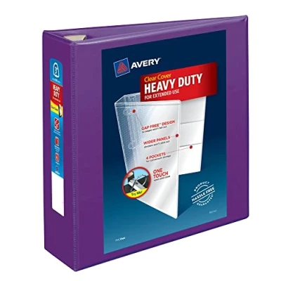 Afbeelding van Avery Ezd Antiaanbaklaag, robuust, Ref. View, wit, met ringen, 1 stuk (3 inch), violet