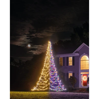 Afbeelding van Fairybell Luminous Switch LED Kerstboom voor buiten in de vlaggenmast 4 meter 1500 LEDs Warm wit en/of Multicolor