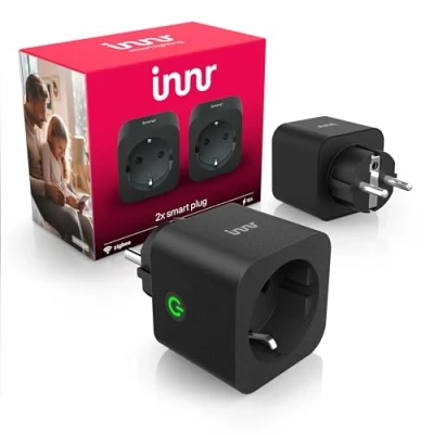 Afbeelding van Innr Slimme Stekker met Energiemeter Zwart Smart Plug Zigbee werkt Philips Hue*, Alexa, Google Home en SmartThings 2 Pack