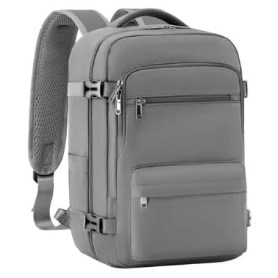 Afbeelding van COOLIFE Ryanair Cabin Bag 40x20x25 Onderstoel Kleine cabine Tas bagage Handbagage laptop rugzak Reistas Weekendtas Carry on voor Mannen en Vrouwen (Grijs, 40x25x20)