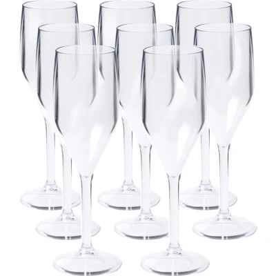 Afbeelding van DEPA Champagneglas 12x transparant onbreekbaar kunststof 150 ml Champagneglazen