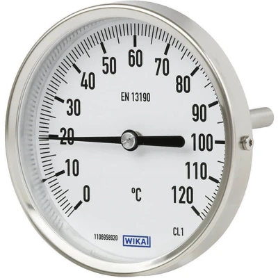 Afbeelding van 0 tot +100C RVS Bimetalen Industriële Thermometer 63mm Behuizing 200mm Dompelbuis TBLRSH 80 63 200 G 43