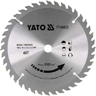 Afbeelding van YATO Cirkelzaagblad Ø190 mm 30 T binnendiameter 16