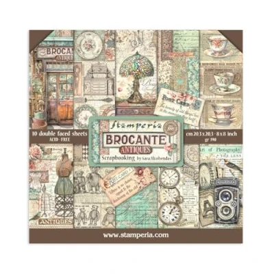 Afbeelding van Stamperia Scrapbook papierpad voor scrapbooking, albums, kaarten maken, bullet journals en meer, zuurvrij, double sided, perfect hobby&#039;s, ambachten geschenken (20,3 x 20,3 cm)