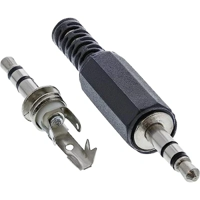 Afbeelding van InLine 99100 3.5mm zwart, zilver draadverbinding (zwart, zilver)