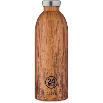 Afbeelding van Thermosfles Bruin Sequoia Wood 850 Ml RVS 24Bottles Collection 8,4 X 25 Cm