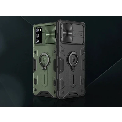 Afbeelding van Hoesje geschikt voor Samsung Galaxy S21 Plus CamShield Armor Case Met Camera Cover Donker Groen