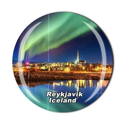 Afbeelding van Reykjavik IJsland Koelkast Magneet Reizen Souvenir Gift Home Keuken Decoratie Magnetische Sticker Kristal Collectie