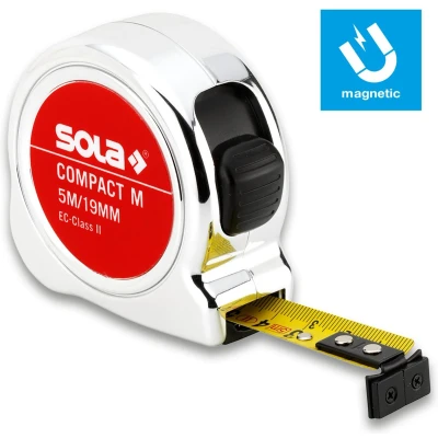 Afbeelding van SOLA Rolbandmaat 5mtr Compact M COM5 Magnetische eindhaak EG Klasse 2 SB 50520501