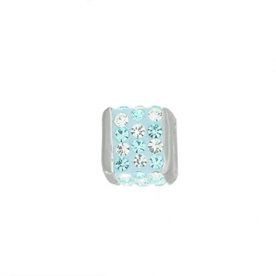 Afbeelding van Blinx Jewels Zilveren Hanger Blauwe Kubus Steentjes Strass