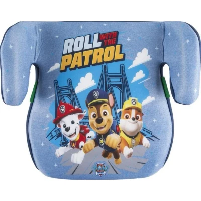 Afbeelding van Paw Patrol kinderzitverhoger, i size, ECE R129/03, kinderveiligheid van 126 tot 150 cm, zitverhoging met Boy afbeeldingen op blauwe achtergrond