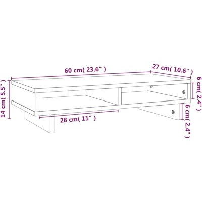 Afbeelding van vidaXL Monitorstandaard 100x27x14 cm massief grenenhout
