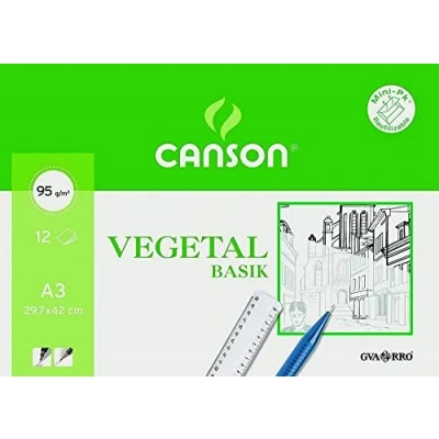 Afbeelding van Guarro Canson 200400787 Plantaardig papier, 12 vellen, A3, 90 g