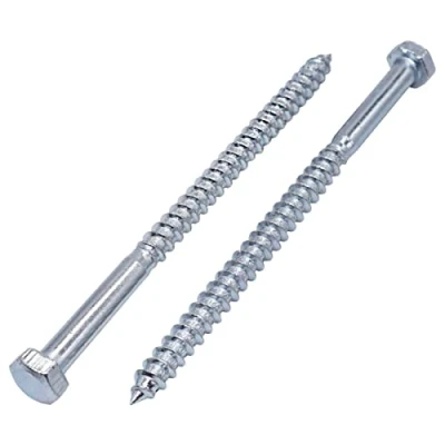 Afbeelding van 50 stuks DIN 571 verzinkt stalen zeskant houtschroeven M6 x 90 mm, zeskantschroef, achterbouten, zeskantkop, busschroeven (50, mm)