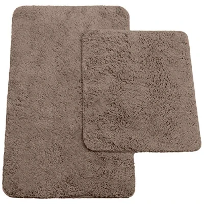 Afbeelding van Brandsseller Badkamermatten, set van 2 badmatten: ca. 50/80 cm en wc mat 45/50 taupe.