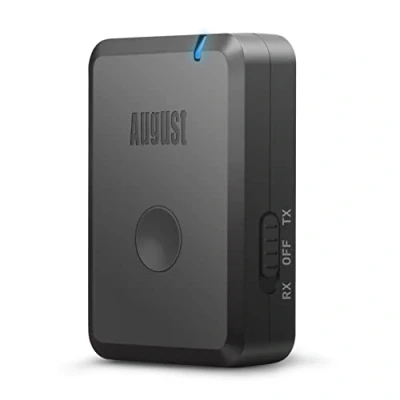 Afbeelding van Audio Transmitter Receiver 2 in 1 met Bluetooth 5.2 August MR260 koptelefoonadapter zender ontvanger aptX Low Latency 3,5 mm AUX tot 13 uur batterijduur voor tv, auto, tv radio