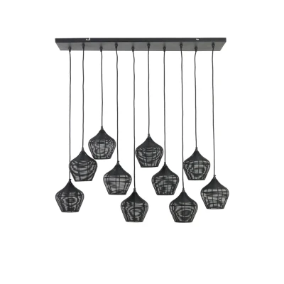 Afbeelding van Light &amp; Living Alvaro hanglamp 10L Metaal zwart