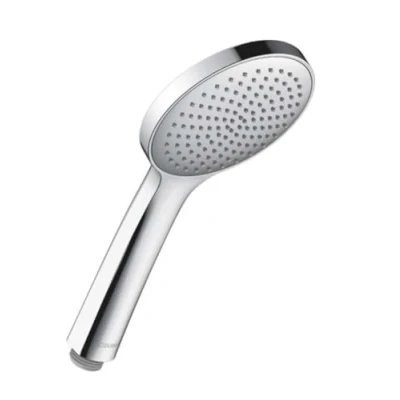 Afbeelding van Duravit Universele douchekop, douchekop met straalsoort regen, ronde handdouche (Ø 110 mm), reinigingsvriendelijke siliconen noppen, mat zwart