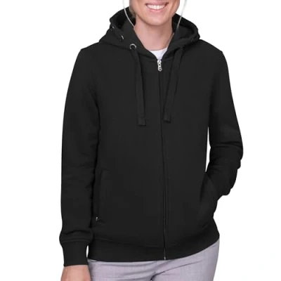 Afbeelding van HRM Dames Premium Capuchonjack, Zwart, Maat XS I Fair Trade Jas met Capuchon, 320 g/m² Gemaakt van 70% Katoen &amp; 30% Gerecycled Polyester