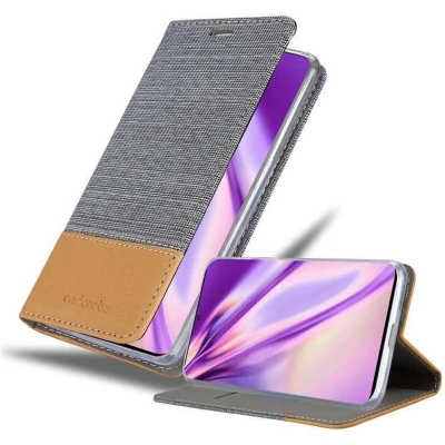 Afbeelding van Cadorabo Hoesje geschikt voor Samsung Galaxy S20 ULTRA in LICHTGRIJS BRUIN Beschermhoes met magnetische sluiting, standfunctie en kaartvakje Book Case Cover Etui