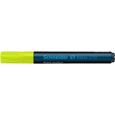 Afbeelding van lakmarker Schneider Maxx 270 1 3 mm fluor geel doos met 10 stuks