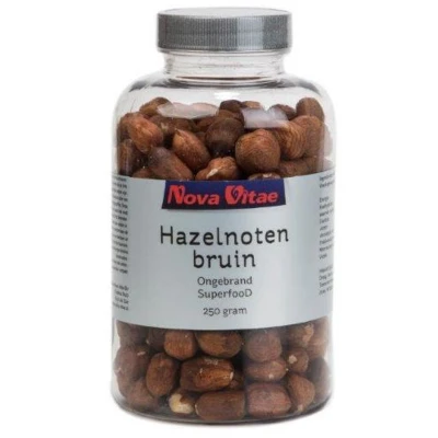 Afbeelding van Nova Vitae Hazelnoten Bruin Ongebrand Raw, 250 gram