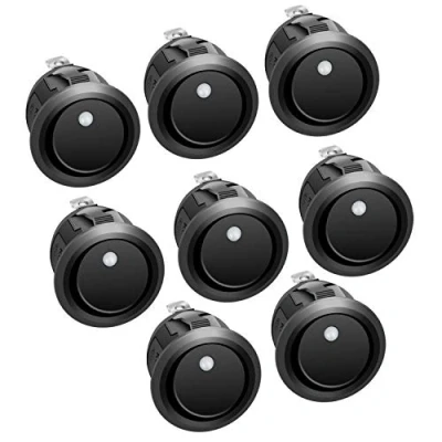 Afbeelding van APIELE tuimelschakelaar, 8 stuks, 2 posities aan/uit met led schakelaar, DPST 3 pins 12 V 20 A knop, tuimelschakelaar voor auto, boot, huishoudelijke apparaten, KCD2 102N (wit)
