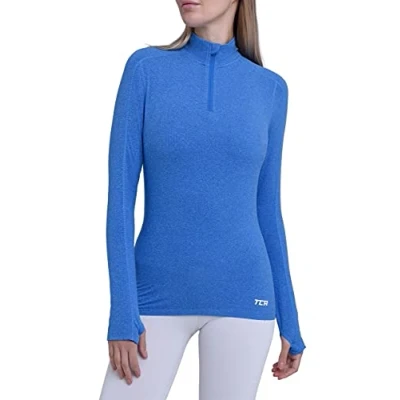 Afbeelding van Fusion Top met Lange Mouwen en Halve Rits voor Dames Blue Heather (Blauw)