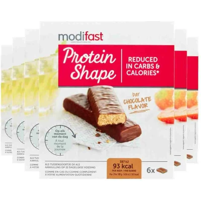 Afbeelding van 6x Modifast Protein Shape Reep Chocolade 6 x 27 gr