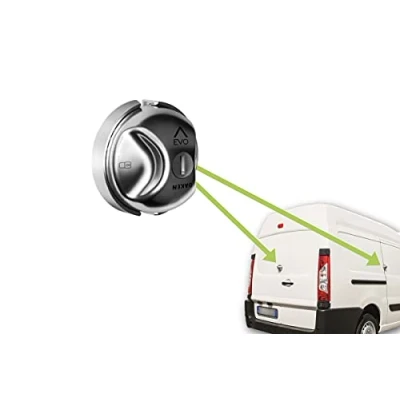 Afbeelding van DAKEN Saturn EVO Transporterbeveiliging voor bestelwagen zij of achterdeur veiligheidsslot van roestvrij staal KEP