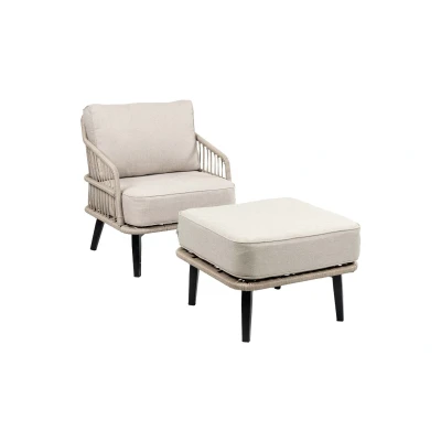 Afbeelding van Normin Isabel Loungestoel Sand + Hocker