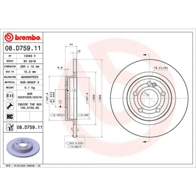Afbeelding van Brembo Remschijven 08.D759.11