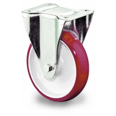 Afbeelding van BS Rollen Bokwiel wiel d. 200 mm draagvermogen 300 kg gegoten polyurethaan plaat L135xB110 1 stuk L410.B31.200