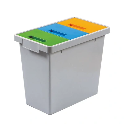 Afbeelding van Polymax afvalscheidingsbak 40 ltr grijs/groen/geel/blauw
