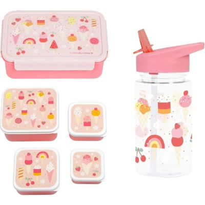 Afbeelding van Back to school set Drinkfles / 4 Snackdozen Lunchbox Ijsjes A Little lovely company
