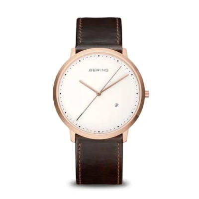Afbeelding van BERING Herenhorloge analoog kwarts leer 1139 564
