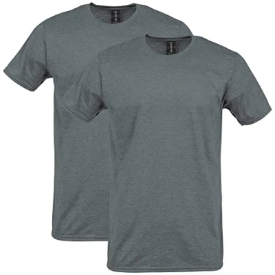 Afbeelding van GILDAN Overhemd voor heren, ondoorzichtig (verpakking van 2), Graphite Heather (2 pack), M