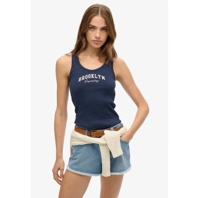 Afbeelding van Superdry Vrouwen Athletic Essentials hemdtopje met Print Blauw Grootte: 42