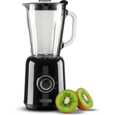 Afbeelding van Bourgini Retro Blender 5 snelheden en pulsfunctie 1,75 Liter Smoothie 500 Watt Zwart