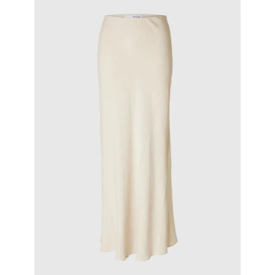 Afbeelding van Selected Femme dames Viva maxi rok van linnen in de kleur Zand, maat: 38