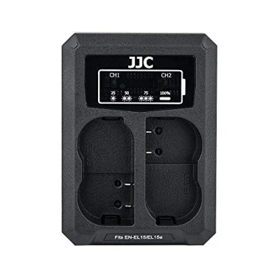 Afbeelding van JJC USB Dual Battery Charger voor Nikon Z7II Z7 Z6II Z6 D850 D750 D610 D600 D500 D7500 D7200 D7100 D7000 D810A D810 D800E D800 etc. camera&#039;s Vervangt EN EL15 / EL15a EL15b