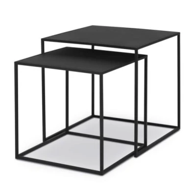 Afbeelding van Blomus Bijzettafel Fera Zwart 2 Stuks