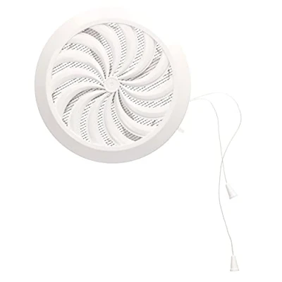 Afbeelding van KOTARBAU® Ventilatierooster, 100 150 mm, regelbaar, afsluitbaar, met insectenwering, rond, wit