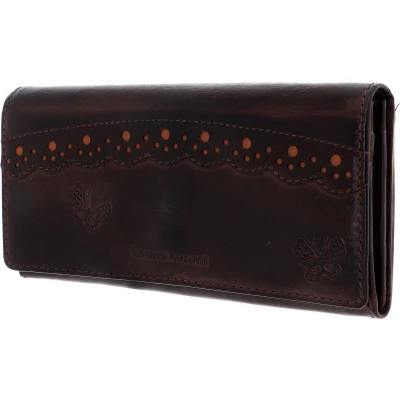 Afbeelding van bruno banani Leren Portemonnee Ziloo Wallet with Flap Brown Bruine
