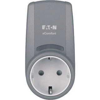 Afbeelding van Eaton tussenstekker schakelactor energiemeting 12a schuko grijs plug in opbouw 2760w 230v ip20 77x91x113mm hxbxl wit 195826